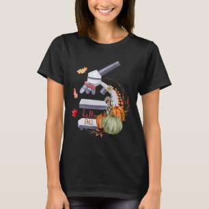 T-shirt Microscope Fleur Citrouille Microbiologie Biologie