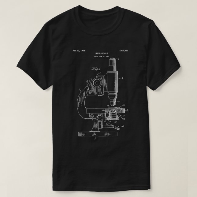T-shirt Microscope scientifique vintage Schéma directeur s (Design devant)