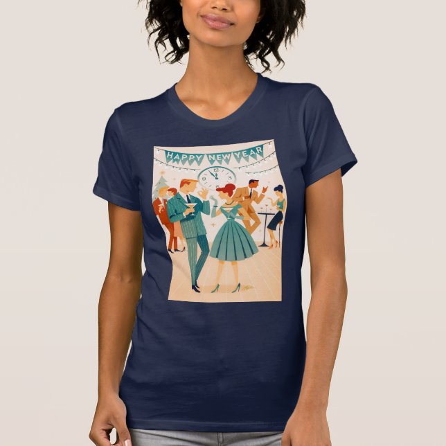 T-shirt Mid Century Happy New Year The Martini Dance (Devant)