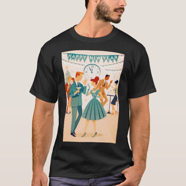 T-shirt Mid Century Happy New Year The Martini Dance (Devant)