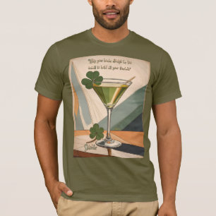 T-shirt Mid Century Modern Art Shamrock Martini Sláinte!