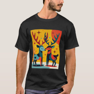 T-shirt Mid Century Modern Kitschy Christmas Reindeer