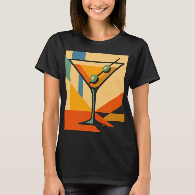 T-shirt Mid Century Modern Sunrise Bauhaus Martini (Devant)