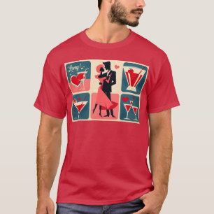 T-shirt Mid Century moderne Valentine Dancing Couple