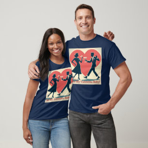 T-shirt Mid Century Valentine Hip Martini Dancing Couple