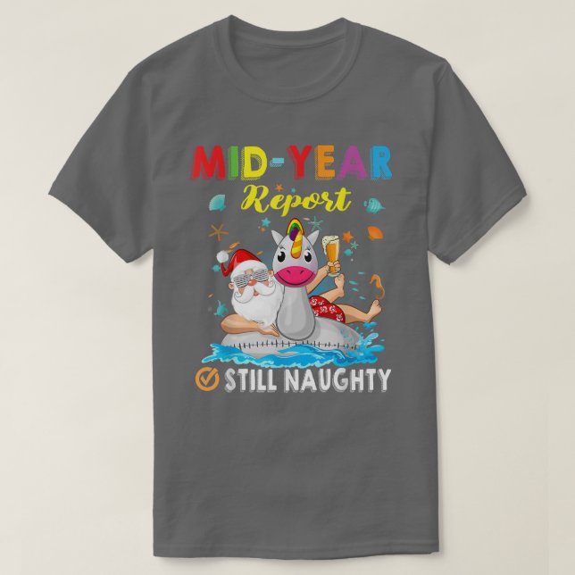 T-shirt Mid Year Report Toujours Naughty Père Noël Beach C (Design devant)