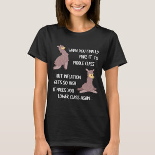 T-shirt Middle Class Sloth Working Class Llama  Meme Infla