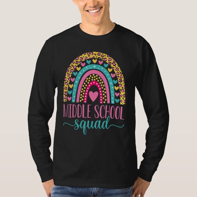 T-shirt Middle School Squad Team Teacher Girls Boys Back T (Devant)