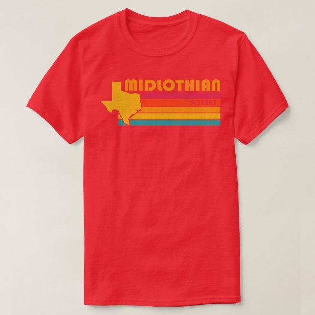 T-shirt Midlothian Texas Vintage Souvenir dénudé (Design devant)