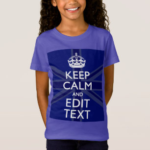T-Shirt Midnight Blue Keep Calm and Your Text Union Jack