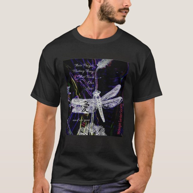 T-shirt Midnight Garden Society Dragonfly Wildflowers Natu (Devant)