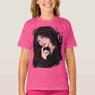 T-shirt Midnight Heart – Fille d'anime