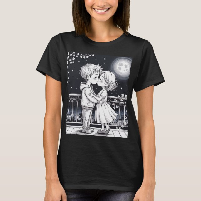 t-shirt Midnight Kiss couples (Devant)