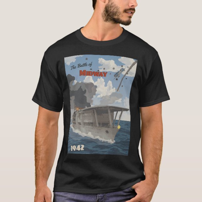 T-shirt Midway 1942 - Affiche de voyage Carrier Strike (Devant)