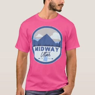 T-shirt Midway Utah Ut Mountains Badge Randonnée Souvenir