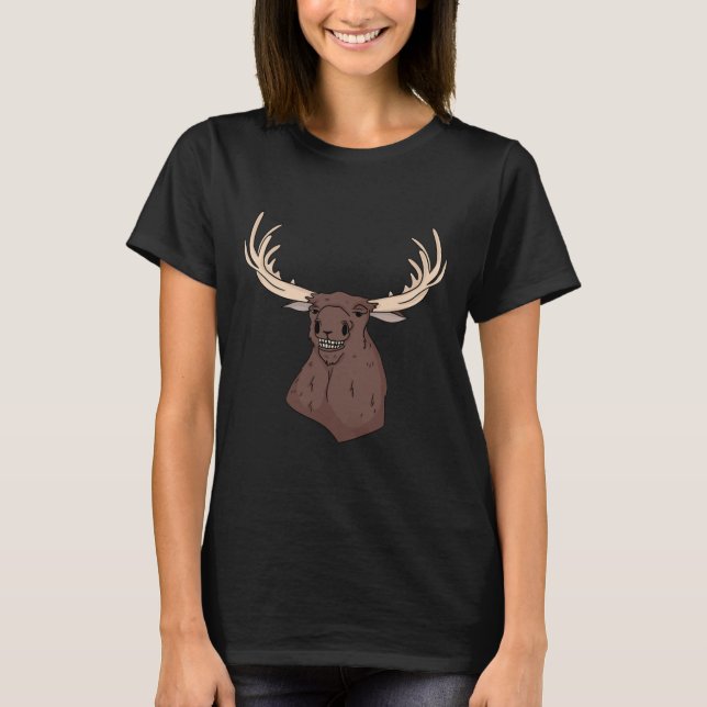 T-shirt Midwest Magic Cleaning Stupid Moose Visage drôle H (Devant)