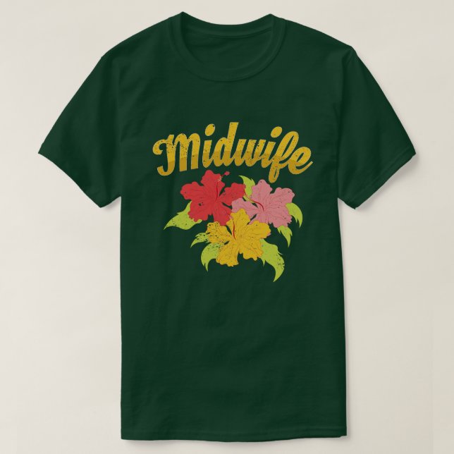 T-shirt Midwifery Doula Fleurs de soutien à la grossesse (Design devant)
