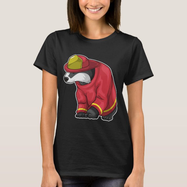 T-shirt Miel badger Pompier Service d'incendie (Devant)