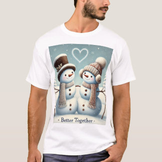 T-shirt Mieux Ensemble : Amour des neiges, Noël des couple