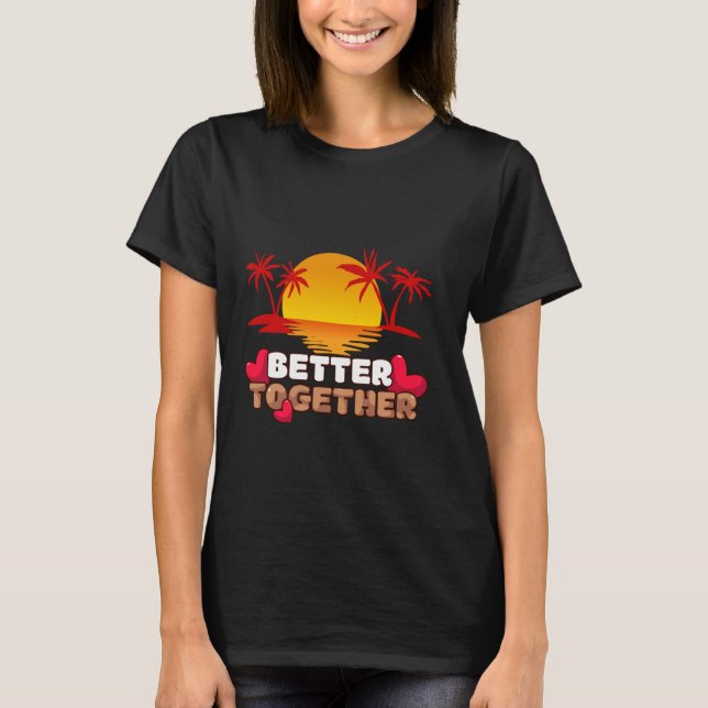 T-shirt Mieux Ensemble Retro Sunset Inspiration Pâques (Devant)