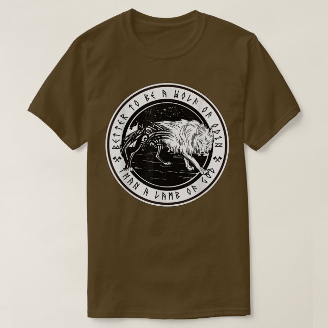 T-shirt Mieux vaut être un loup d'odin qu'un agneau de die (Design devant)
