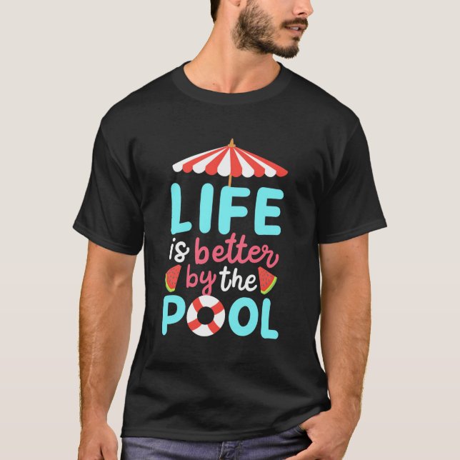T-shirt Mieux Vivre Au Bord De La Piscine (Devant)