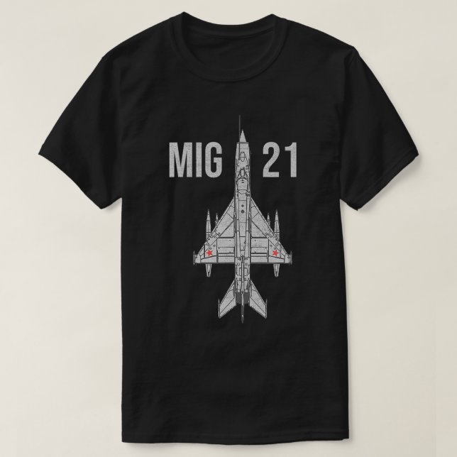 T-shirt MIG 21 Avion militaire russe (Design devant)