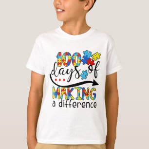 T-shirt Mignon 100 jours de puzzle d'inclusion qui font un