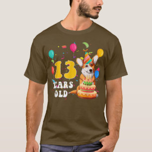 T-shirt Mignon 13 ans Corgi Amoureux des chiens 13e annive