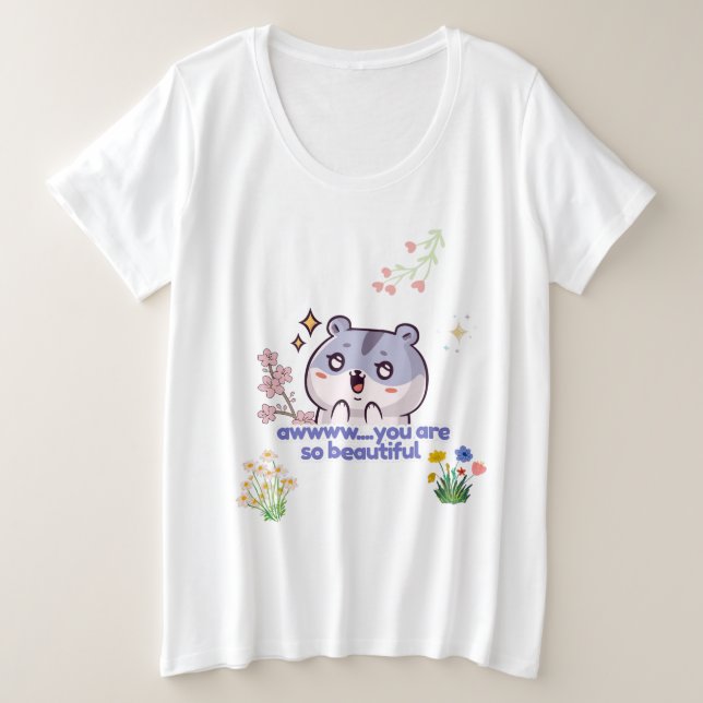 T-shirt mignon à l'esthétique de hamster  (Design devant)