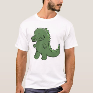 T-shirt Mignon Alligator Vert Crocodile Heureux Kawaii 