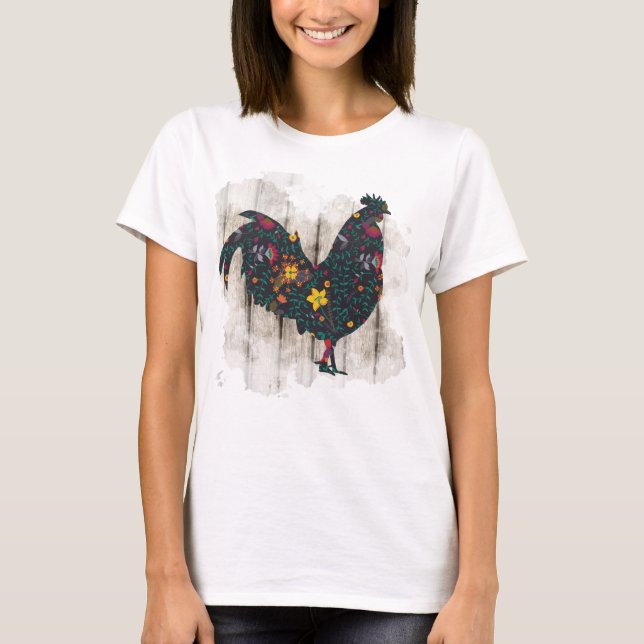 T-shirt mignon amoureux du coq Pays (Devant)