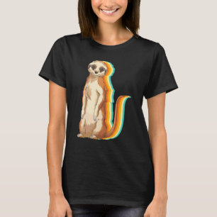 T-shirt Mignon animal de zoo Afrique safari suricate  Rétr