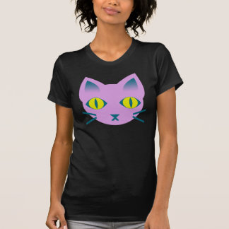 T-shirt Mignon Anime Chat Chaton Violet Bleu Or