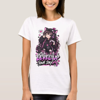 T-shirt Mignon Anime Joueur