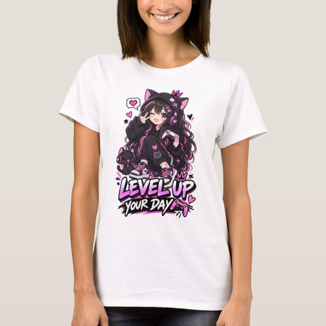 T-shirt Mignon Anime Joueur (Devant)