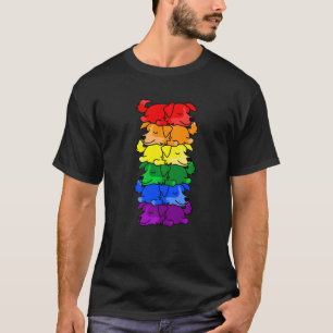 T-shirt Mignon Arc-en-ciel Bovins Australiens Gay Pride Lg