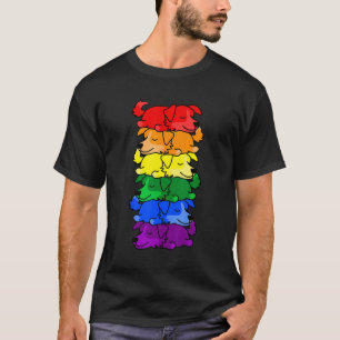 T-shirt Mignon Arc-en-ciel Bovins Australiens Gay Pride Lg