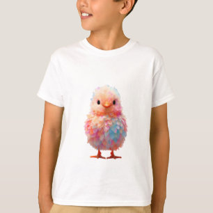 T-shirt Mignon arc-en-ciel pastel Bébé Poussin Fluffy Enfa