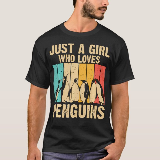 T-shirt Mignon Art De Pingouin Femmes Filles Zoologue Ping (Devant)