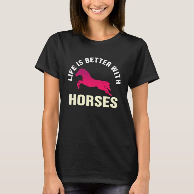 T-shirt Mignon avec des chevaux équitation (Devant)