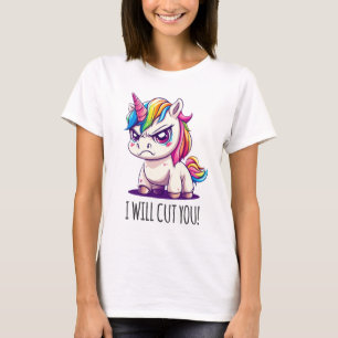 T-shirt mignon avec le design maléfique de licorne