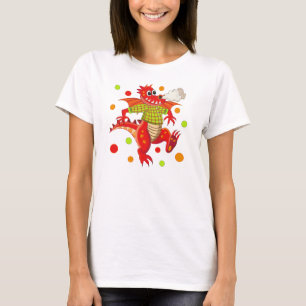 T-shirt mignon avec le dragon de bande dessinée