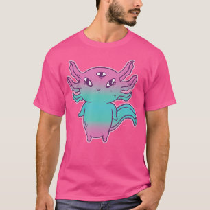 T-shirt Mignon Axolotl Avec Trois Yeux Kawaii Amphibian Sa