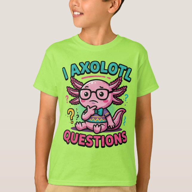 T-shirt Mignon Axolotl Nerd I Axolotl Questions Marques de (Devant)
