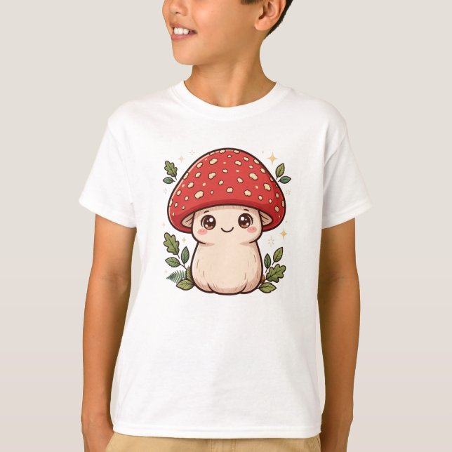 T-shirt Mignon Bébé Champignon Kawaii (Devant)
