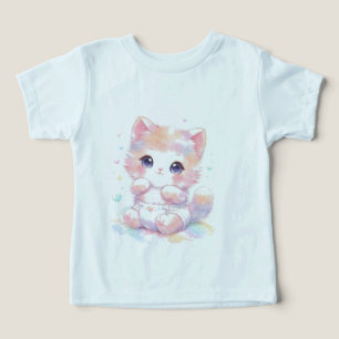 T-shirt Mignon Bébé Chat Kawaii   Ensemble Arc-en-