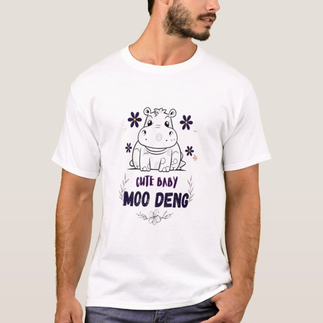 T-shirt mignon bébé Moo Deng (Devant)