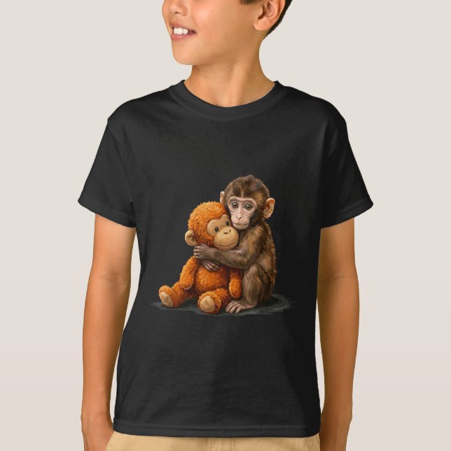 T-shirt Mignon bébé singe coup de poing mème Mignon bébé s (Devant)