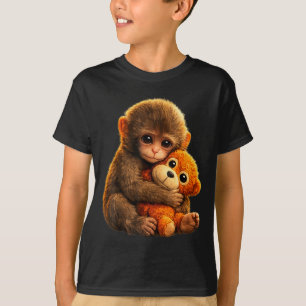 T-shirt Mignon bébé singe punch zoo japon design Mignon bé